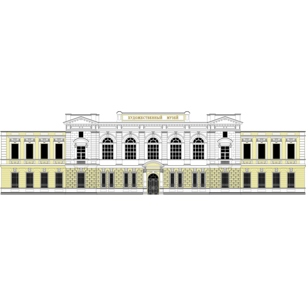 SVG Color drawing of the Regional Museum of Fine Arts in Irkutsk