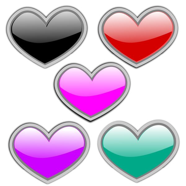 SVG Color glass hearts vector image