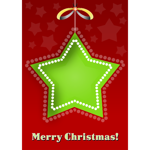 SVG Color graphics of green snowflake Christmas greeting card