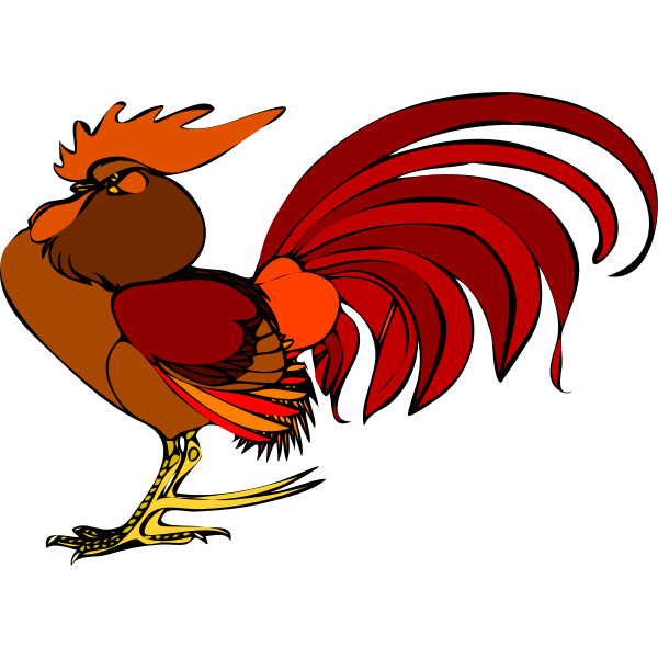 SVG Color illustration of a rooster