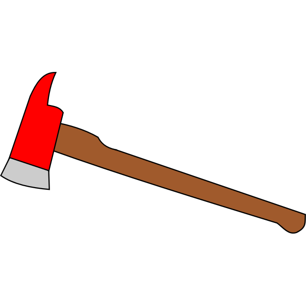 SVG Color image of axe used for breaking glass in case of fire