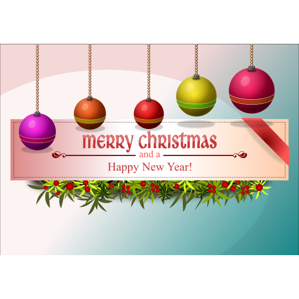 SVG Color image of Merry Christmas card design