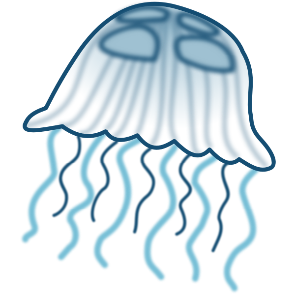 SVG Color jellyfish vector drawing