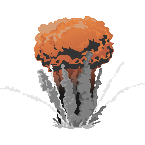 SVG Color mushroom cloud vector image