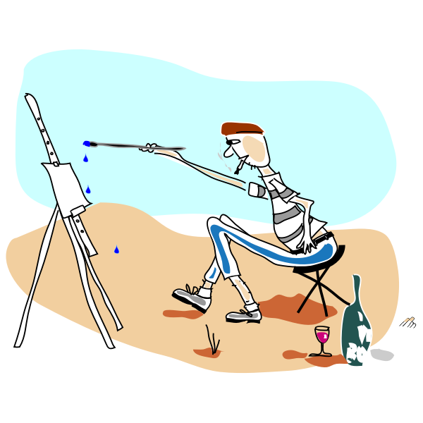 SVG Color vector drawing of an artist