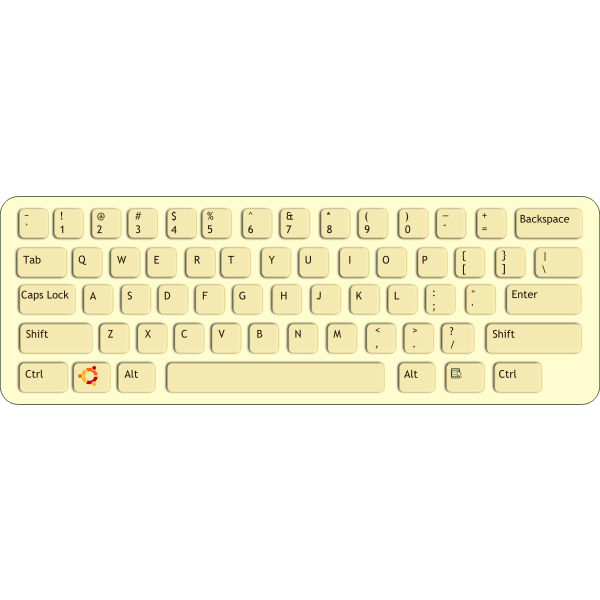 SVG Color vector drawing of qwerty keyboard