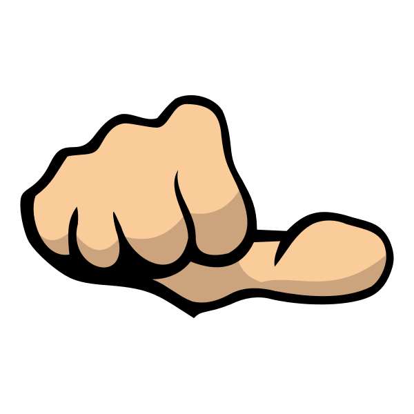 SVG Color vector illustration of fist showing thumb sideways