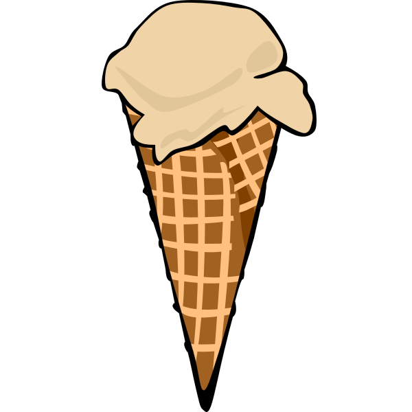 SVG Color vector illustration of ice cream in a cone