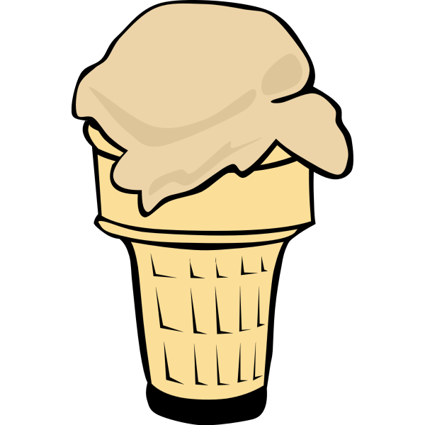 SVG Color vector illustration of ice cream in a half-cone