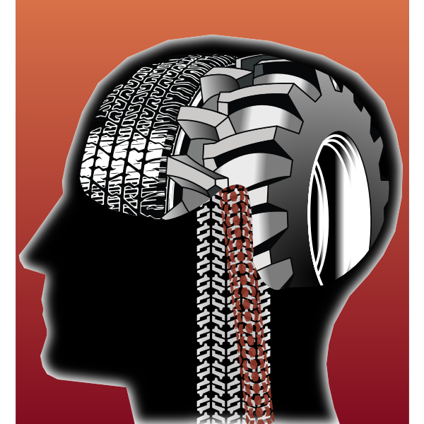 SVG Color vector image of male thinking head