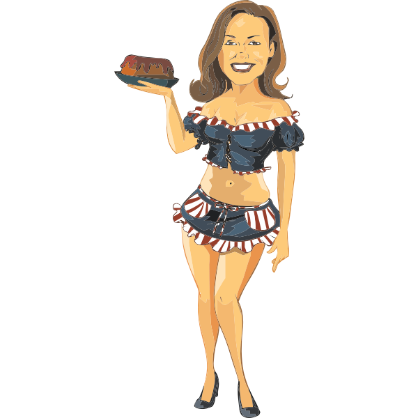 SVG Color vector image of waitress