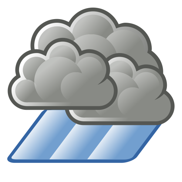 SVG Color weather forecast icon for heavy rain vector drawing