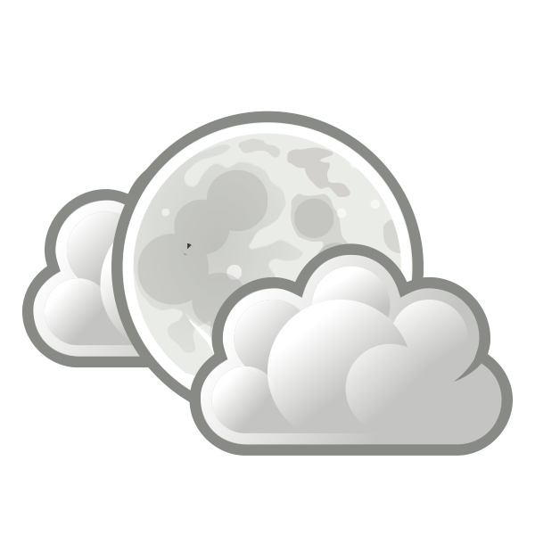 SVG Color weather forecast icon for light clouds at night vector clip art