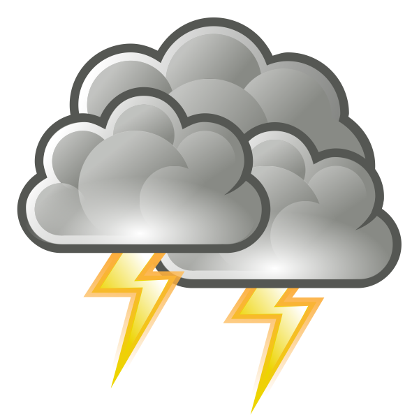 SVG Color weather forecast icon for thunder vector clip art