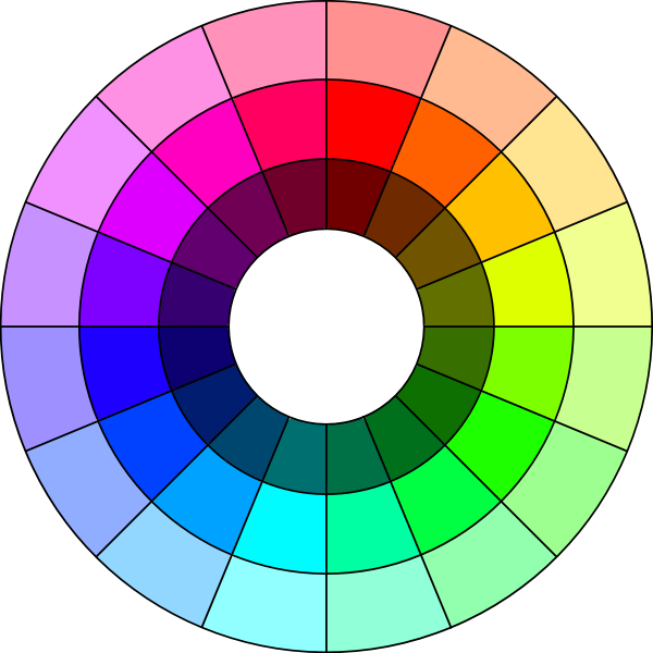 SVG Color wheel 16 x 3