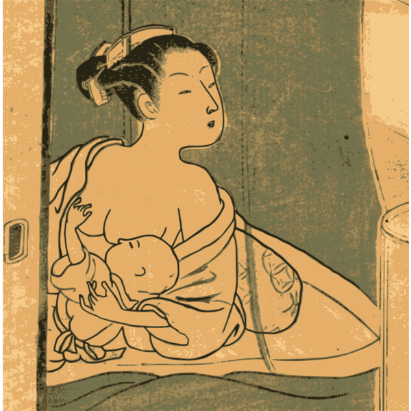 SVG Colored breast feeding mother