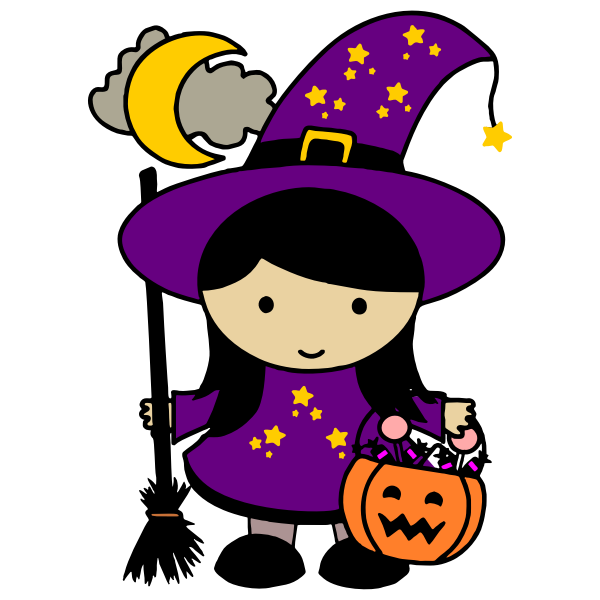 SVG Colored Halloween witch