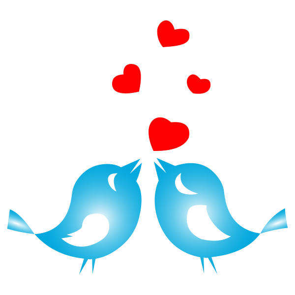SVG Colored love birds