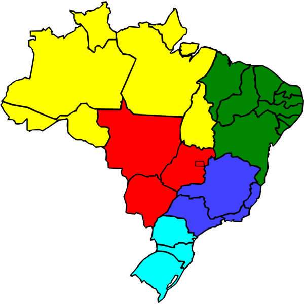 SVG Colored map of Brazil vector image