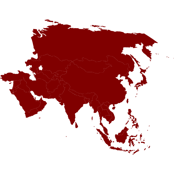 SVG Colored map of the Asia vector illustration