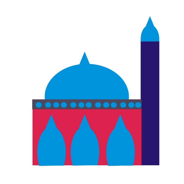 SVG colored mosque