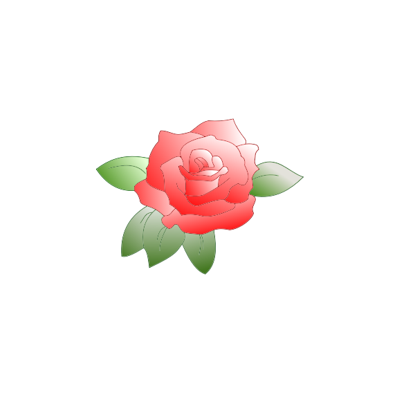 SVG Colored rose with leaves