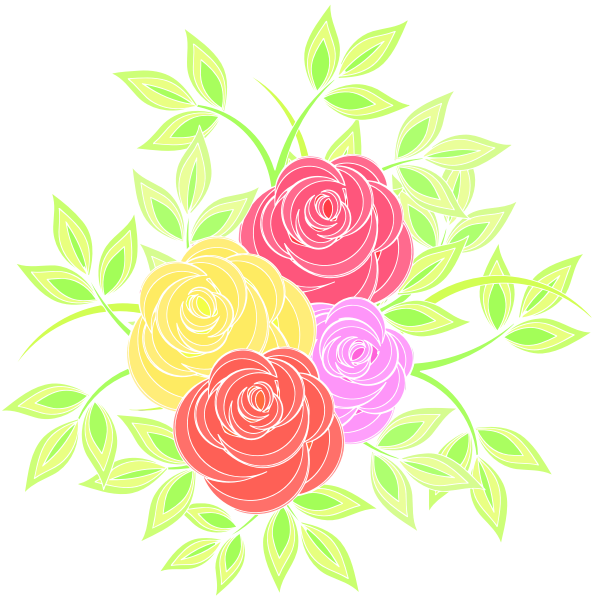 SVG Colored roses bouquet