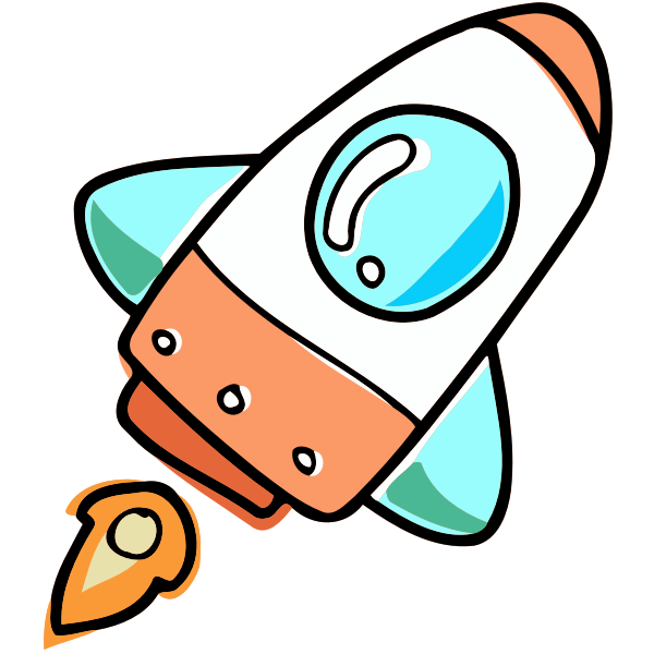 SVG Colored space craft launching