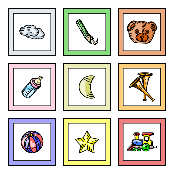 SVG Colored toy elements