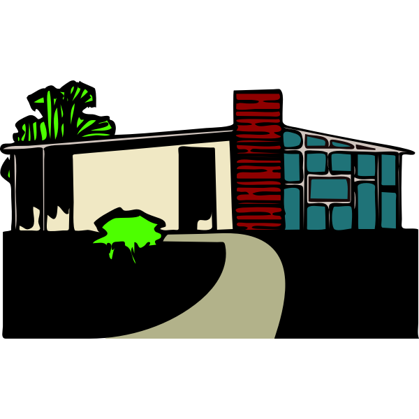 SVG Colored vector drawing of a house