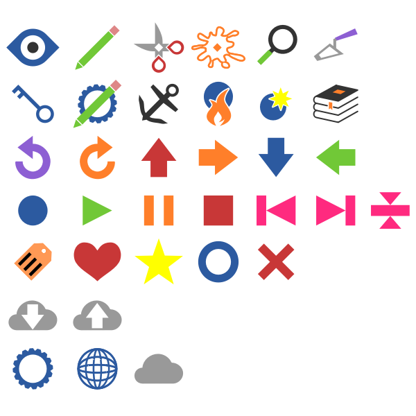 SVG Colored web symbols