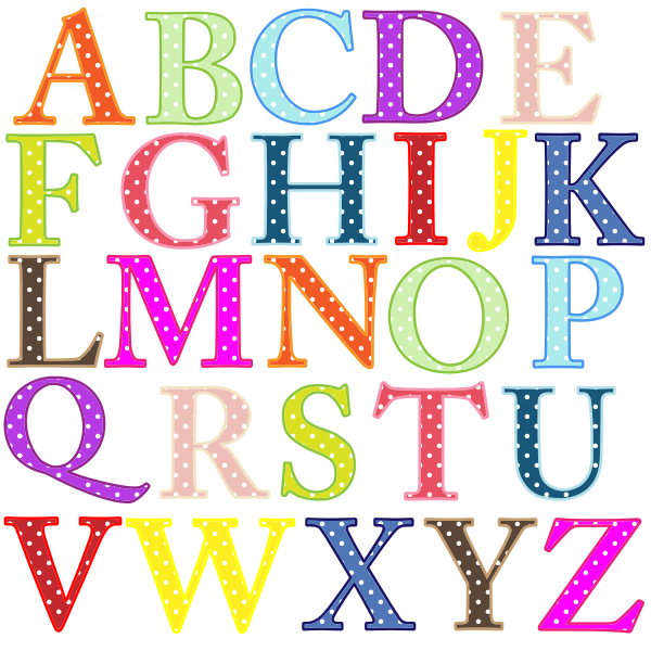 SVG Colorful alphabet uppercase