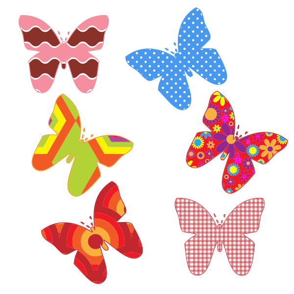 SVG Colorful butterfly patterns