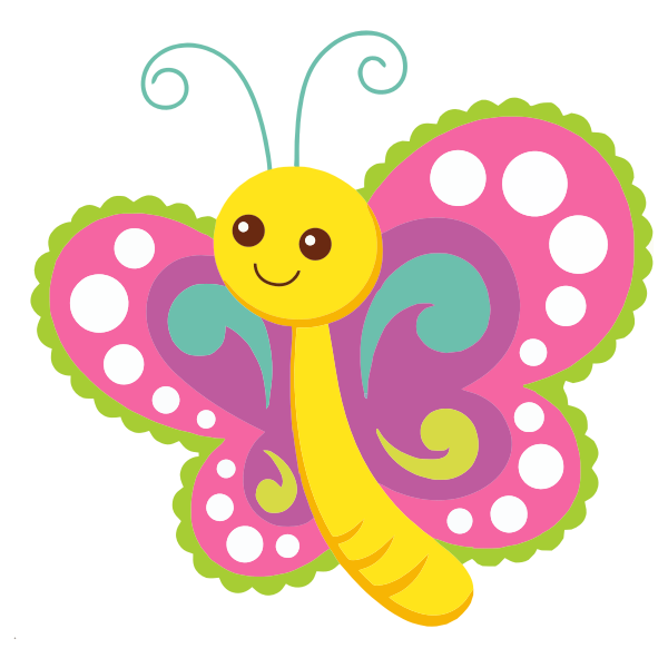 SVG Colorful cartoon butterfly