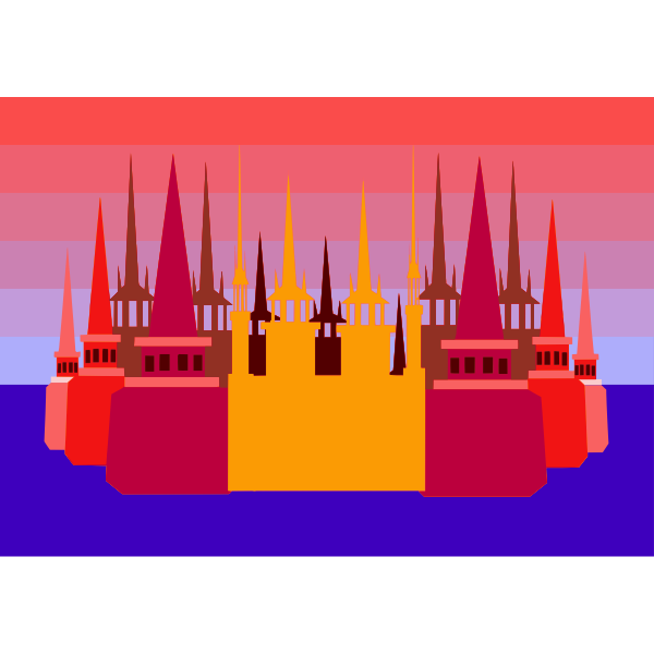 SVG Colorful castle silhouette