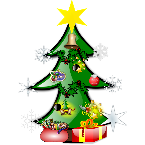 SVG Colorful Christmas tree vector graphics