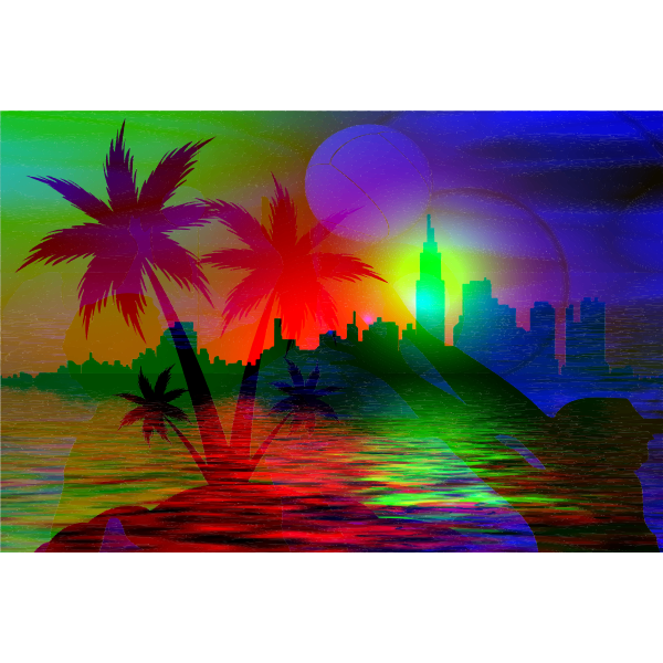 SVG Colorful cityscape