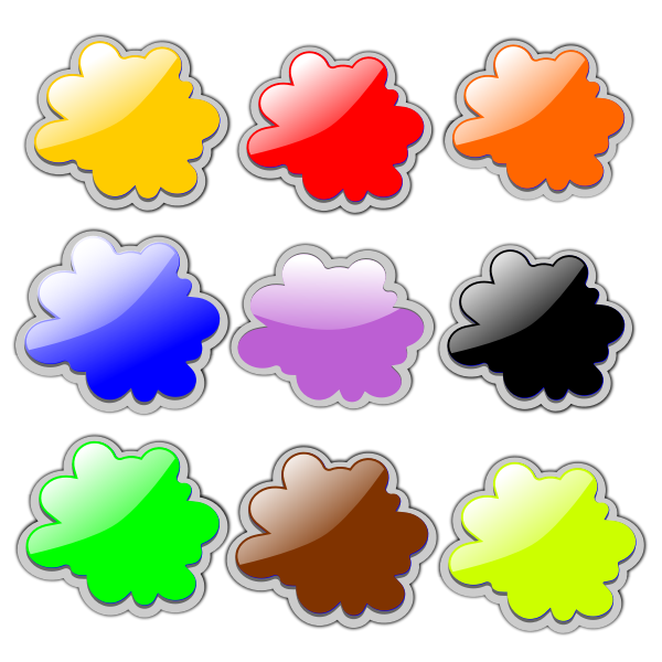 SVG Colorful clouds set vector illustration