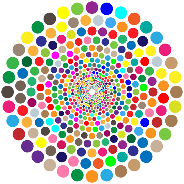 SVG Colorful Concentric Circles Vortex