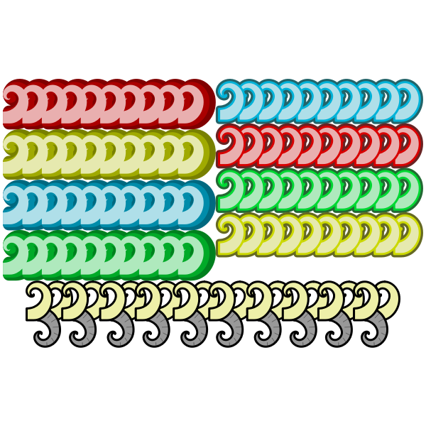 SVG Colorful Curve Ornament