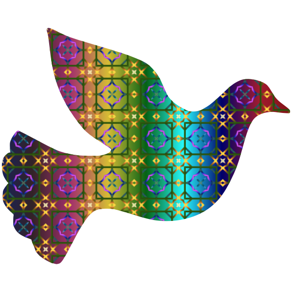 SVG Colorful Dove Pattern