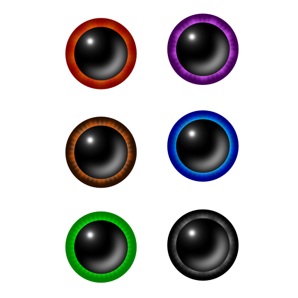 SVG Colorful Eyes Vector Set