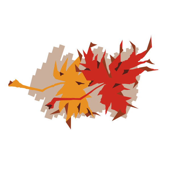 SVG Colorful fall leaves vector drawing