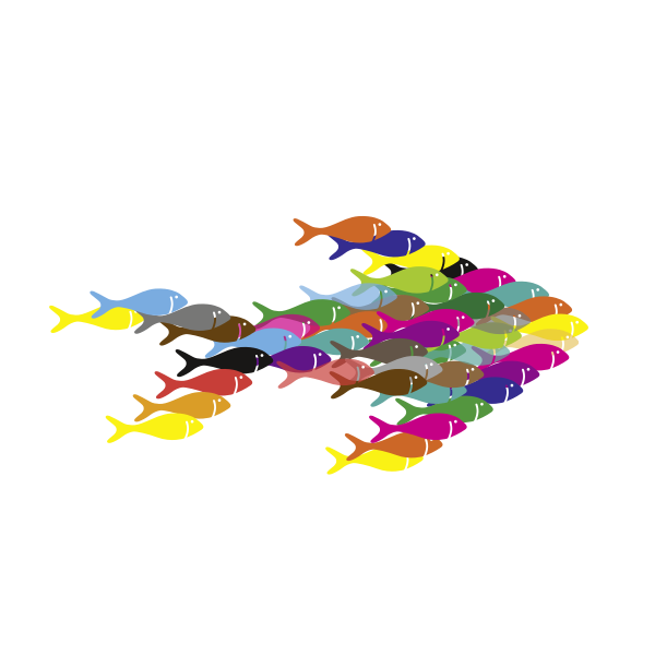 SVG Colorful Fish Fractal