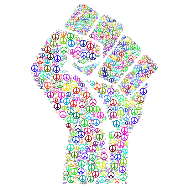 SVG Colorful Fist of Peace