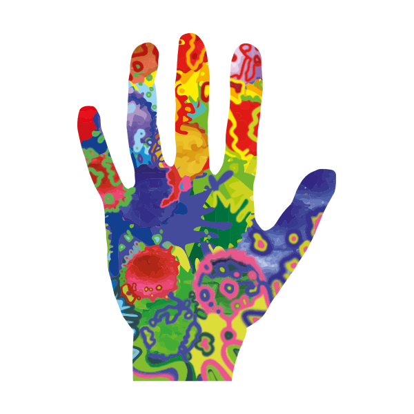 SVG Colorful five fingers open wide
