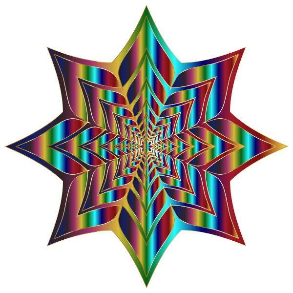 SVG Colorful Flower Silhouette Prismatic Pattern