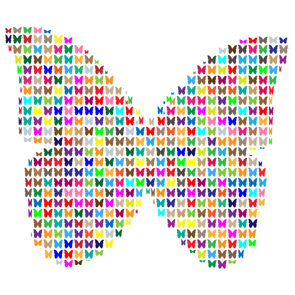 SVG Colorful fractal butterfly