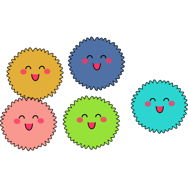 SVG Colorful fuzzies vector clip art