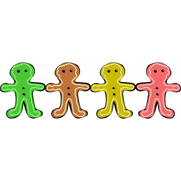 SVG Colorful gingerbread men